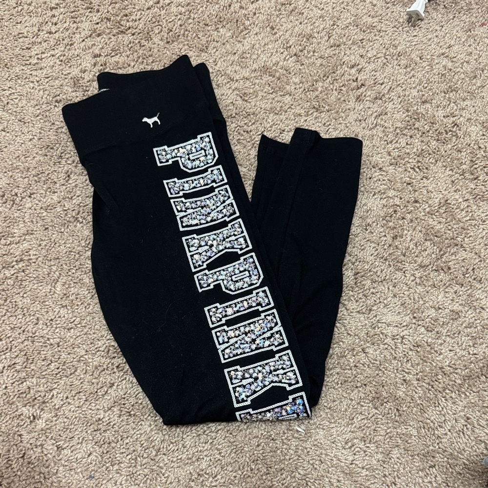 PINK Victoria's Secret Kids Leggings with Glitter Logo